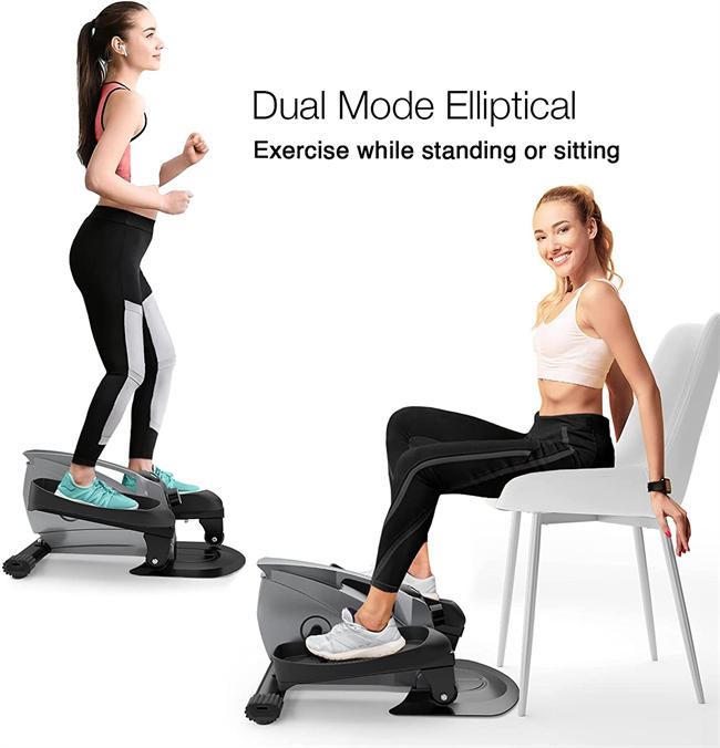 Under Desk Elliptical Portable Elliptical Machine, Desk Bike Pedal Exerciser with Adjustable Resistance & LCD Monitor, Non-Slip Quiet Elliptical Suitable for Gym Office Home