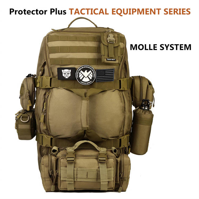 Tactical Travel Backpack 60L Military MOLLE Duffel Bag (Rain Cover & Patch Included)