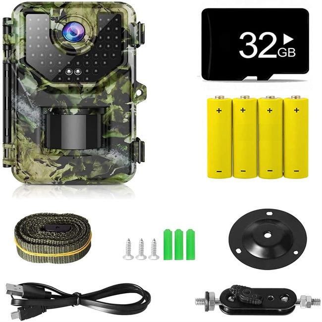 1520P 20MP Trail Camera, Hunting Camera with 120°Wide-Angle Motion Latest Sensor View 0.2s Trigger Time Trail Game Camera with 940nm No Glow and IP66 Waterproof 2.4” LCD 48pcs for Wildlife Monitoring