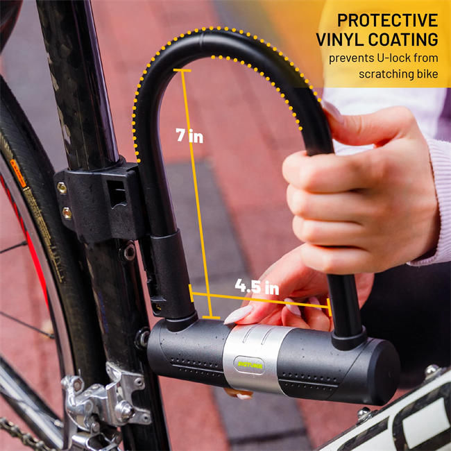 Bike Locks - 16mm Heavy Duty U Lock with U-Lock Shackle and Bicycle Lock Mount Holder + 1200mm Steel Chain Cable Bike Lock