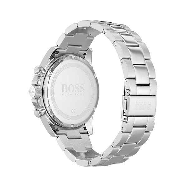 Boss Black Men Quartz Watch with Stainless Steel Strap, Silver, 22