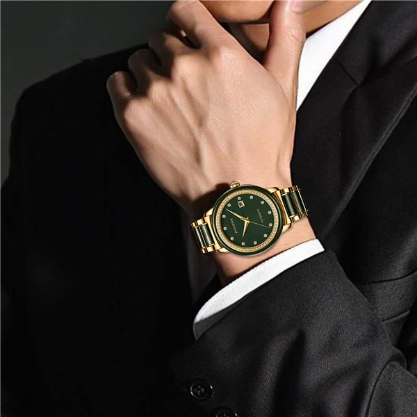 Aivasee Automatic Watches for Men Gold Wrist Watches Stainless Steel Luxury Mechanical Waterproof Dress Watch